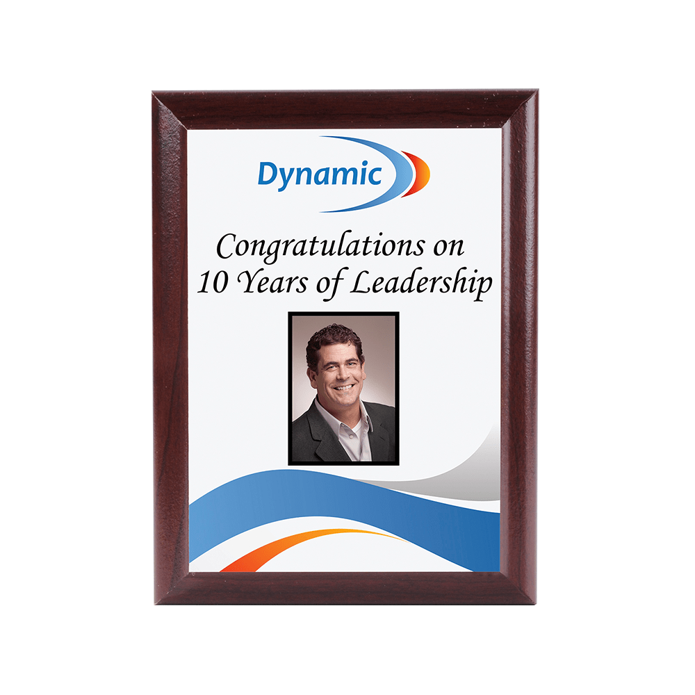 Unisub 9" x 12" Cherry Sublimation MDF Plaque with Ogee Edge - HeatPressNation