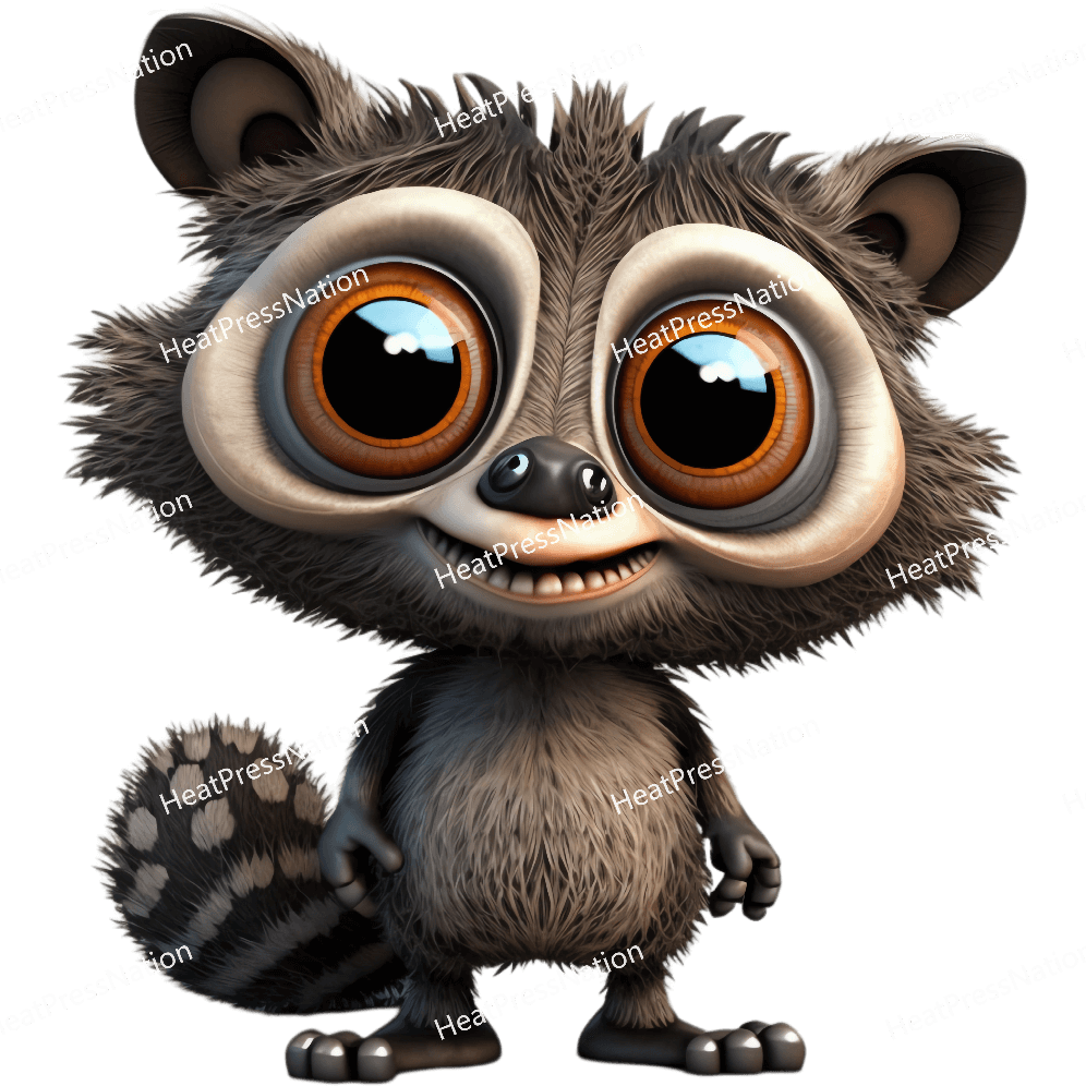 Cartoon Racoon Design - HeatPressNation