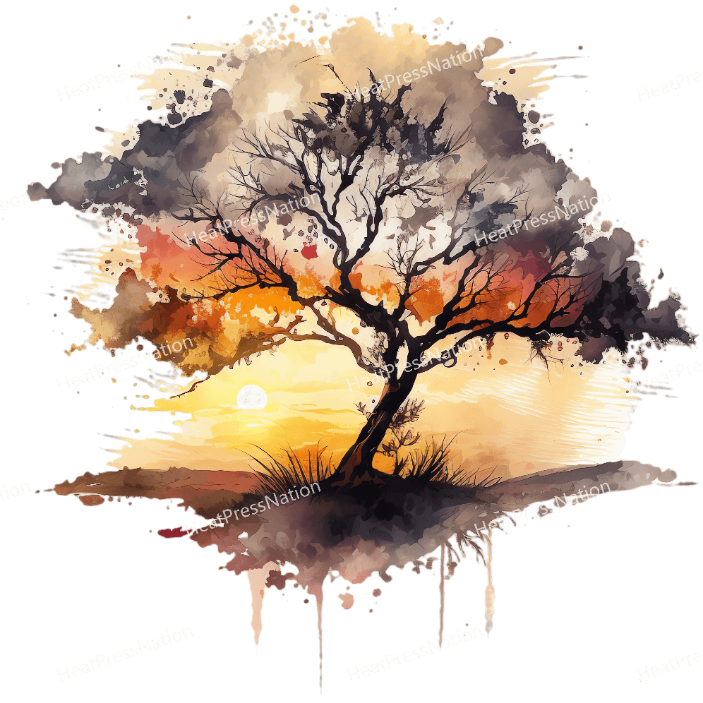 Watercolor Tree Design - HeatPressNation