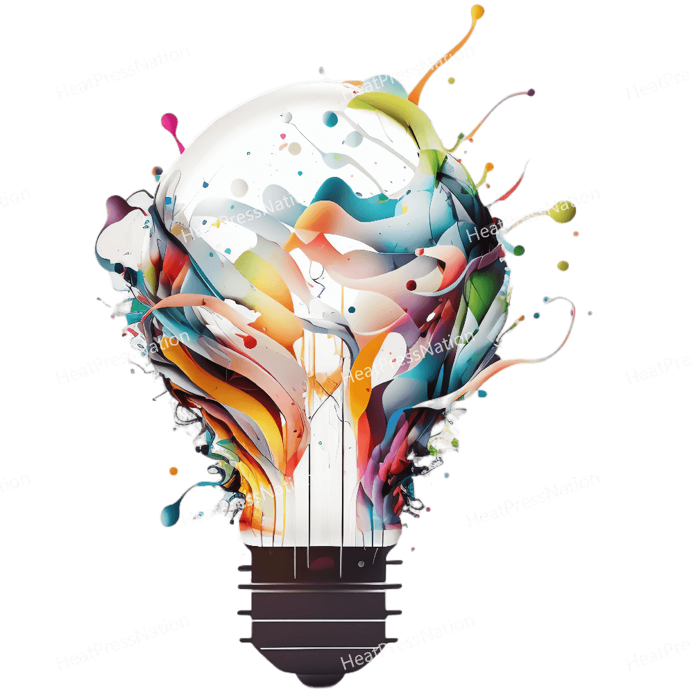 Wavy Color Lightbulb Design - HeatPressNation