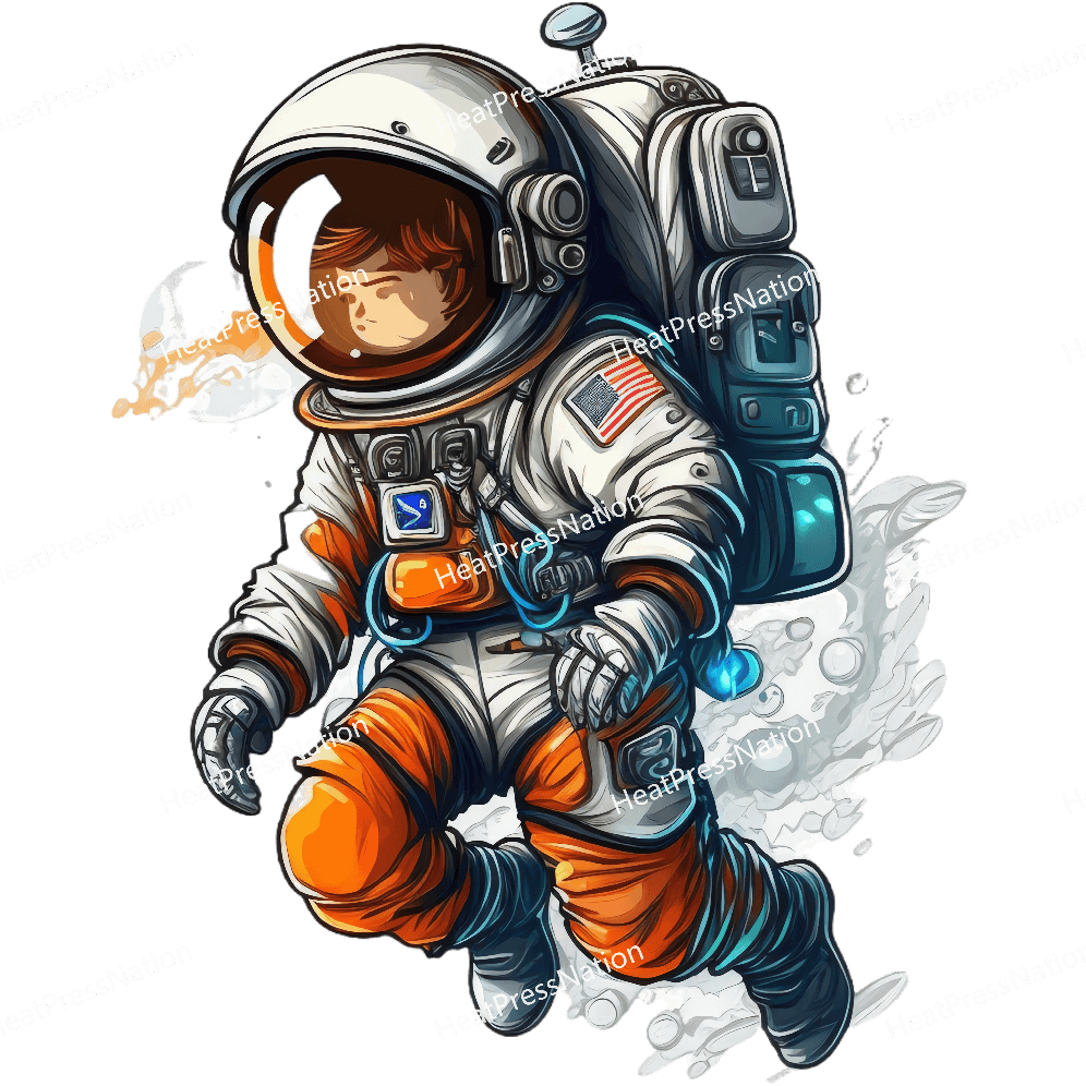 Astronaut Floating Space Design - HeatPressNation