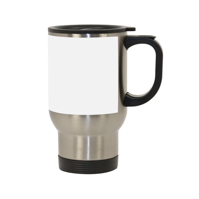 14 oz. Stainless Steel Travel Sublimation Mugs w/ White Patch - 24 Per Case