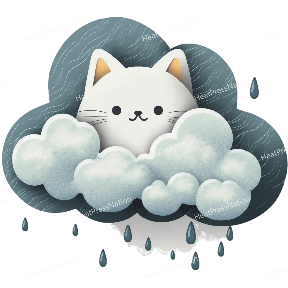Cat in Clouds Design - HeatPressNation