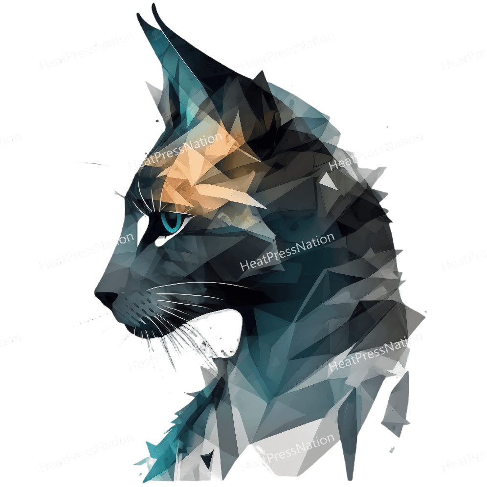 Geometric Dark Cat Design - HeatPressNation