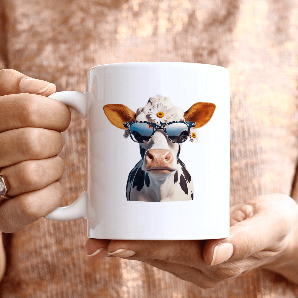 Cow with Glasses Design - HeatPressNation