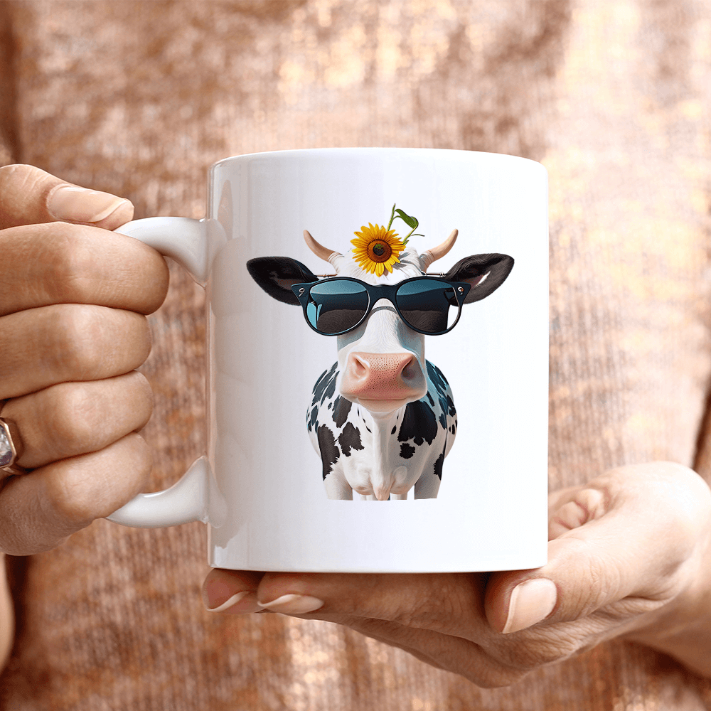 Cow with Dark Glasses Design - HeatPressNation