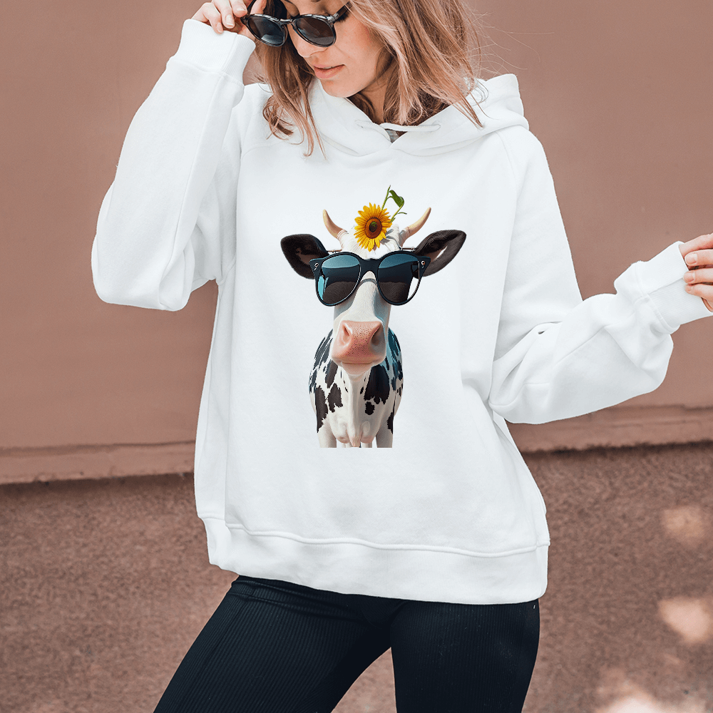 Cow with Dark Glasses Design - HeatPressNation