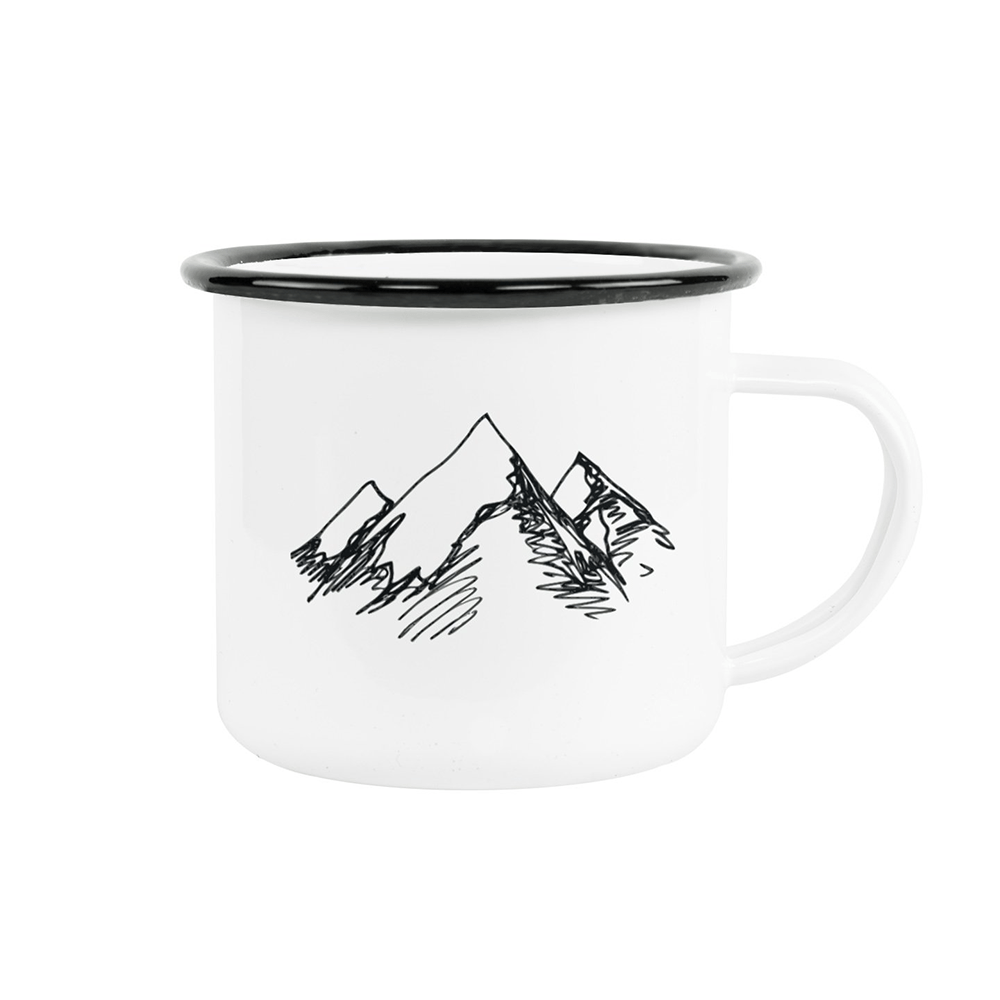 HPN SubliCraft 12 oz. Sublimation Fine Enamel Mug with Black Rim - 48 per Case - HeatPressNation