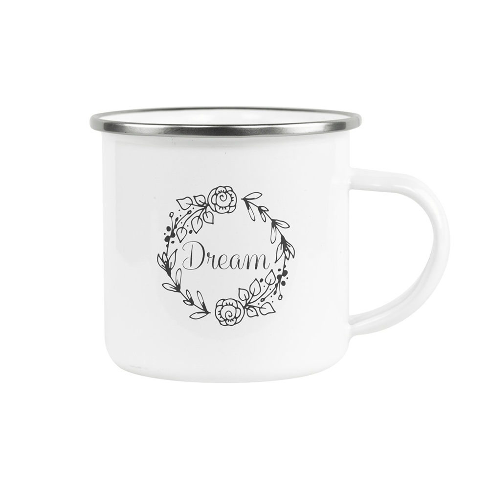 HPN SubliCraft 12 oz. Sublimation Fine Enamel Mug with Silver Rim - 48 per Case - HeatPressNation