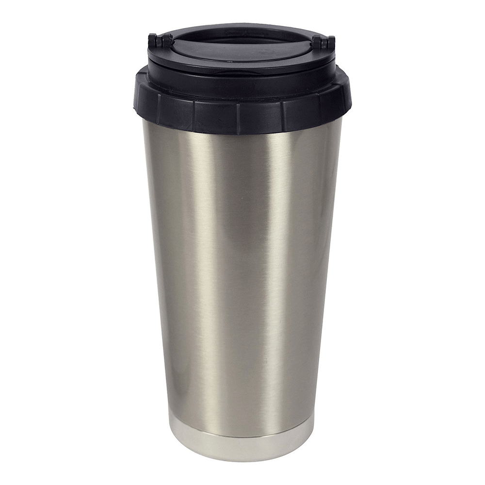 HPN SubliCraft 16 oz. Silver Stainless Steel Sublimation Thermal Travel Mug - 24 per Case - HeatPressNation