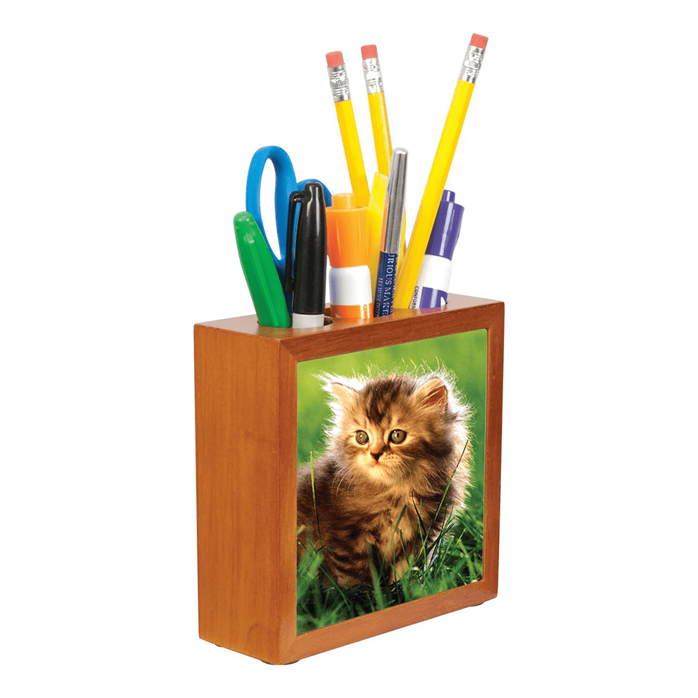 HPN SubliCraft 4" x 4" Cherry Sublimation Wooden Pencil Holder - 40 per Case - HeatPressNation