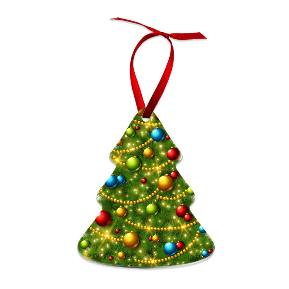 Unisub 3.38" x 3.95" Tree Sublimation Aluminum Ornament - HeatPressNation