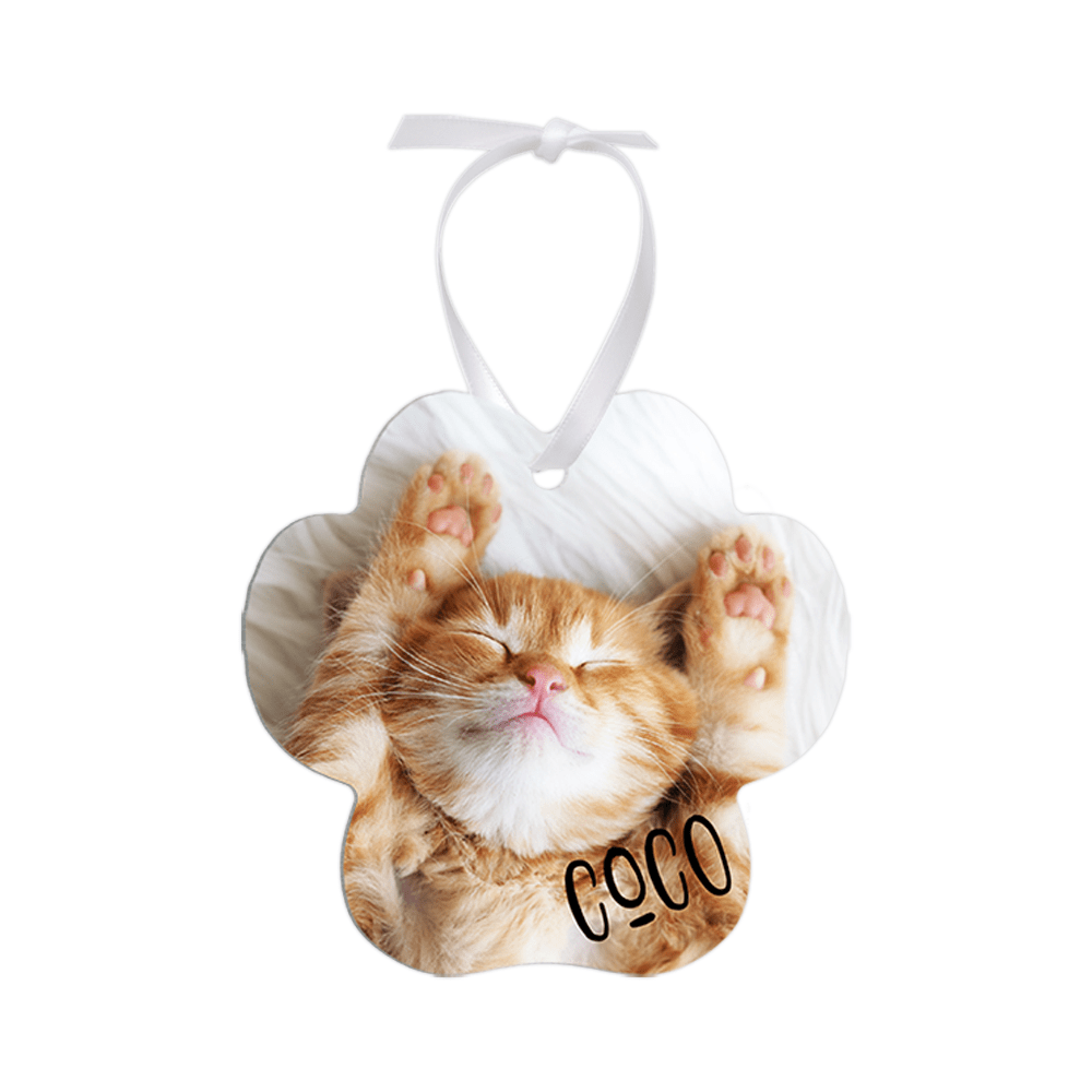 Unisub 3.71" x 3.59" Paw Print Sublimation Aluminum Ornament - HeatPressNation