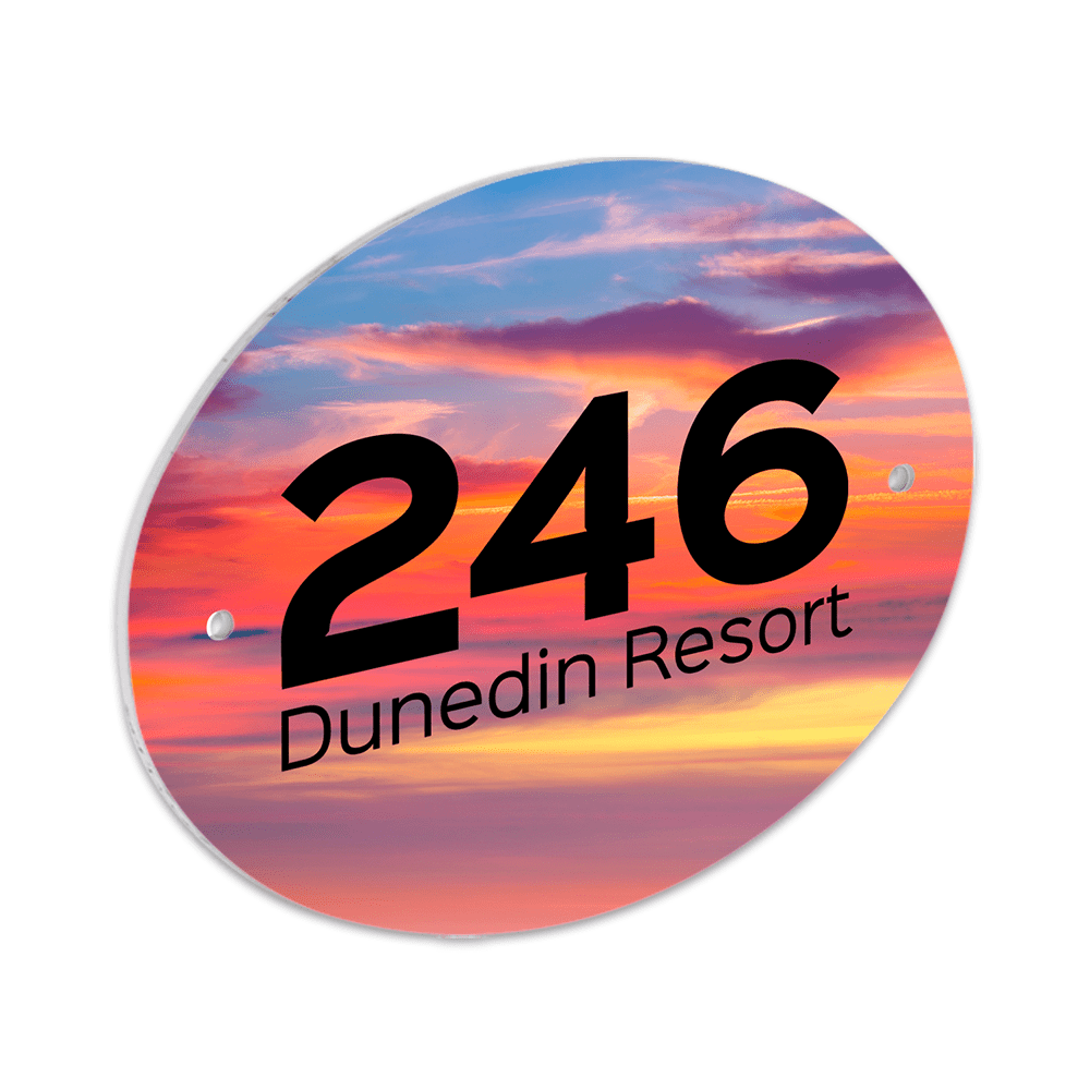 Unisub 3.5" x 5" Oval Sublimation FRP Door Sign with Pre - Drilled Holes - HeatPressNation