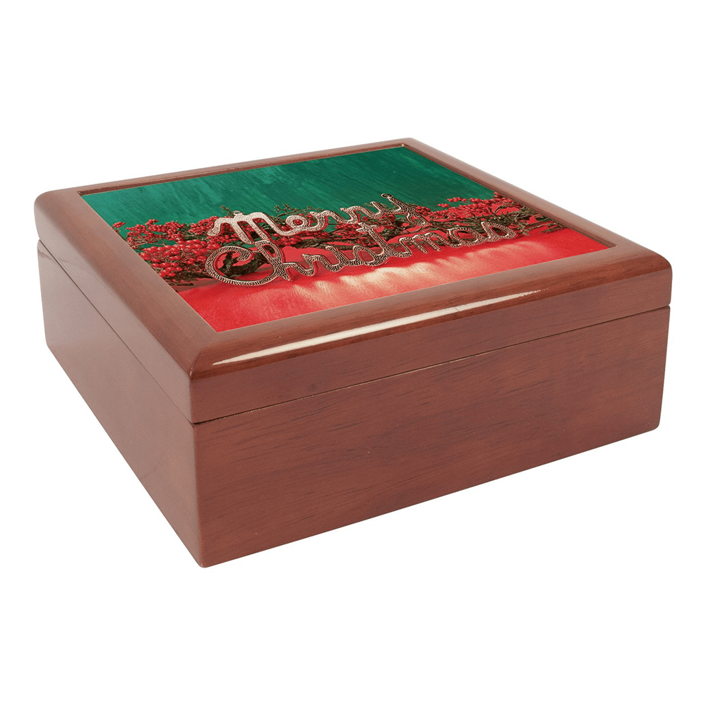 HPN SubliCraft 6" x 6" Jewelry Box with Sublimation Photo Tile Lid Insert - 24 per Case - HeatPressNation