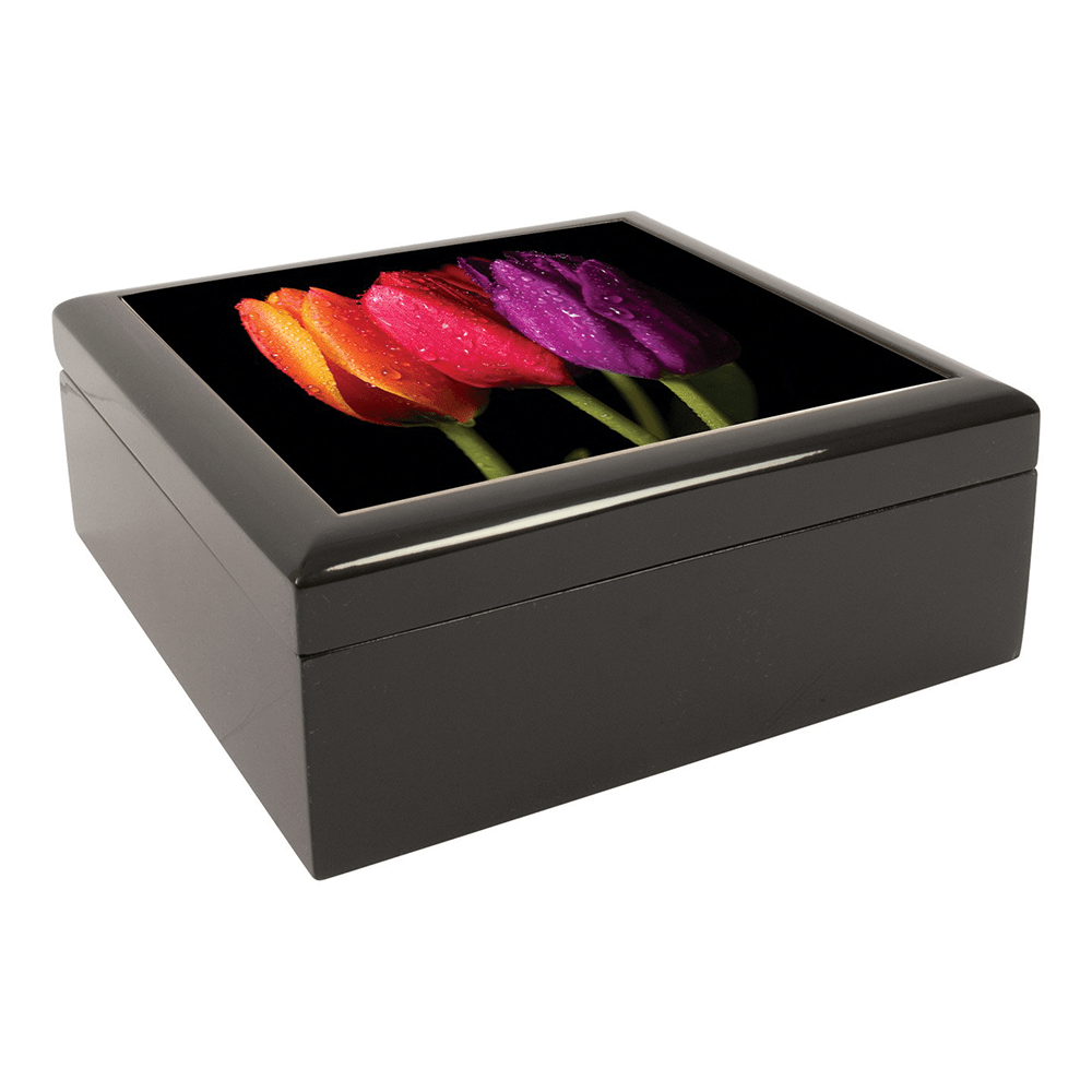 HPN SubliCraft 6" x 6" Jewelry Box with Sublimation Photo Tile Lid Insert - 24 per Case - HeatPressNation