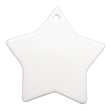 HPN SubliCraft 3" Star Sublimation Ceramic Ornament with Hole - HeatPressNation