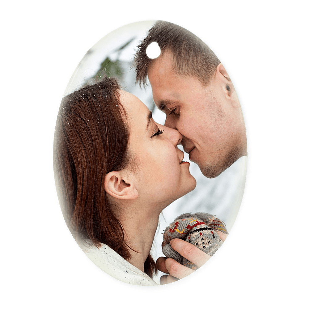 HPN SubliCraft 3" Oval Sublimation Ceramic Ornament with Hole - 100 per Case - HeatPressNation