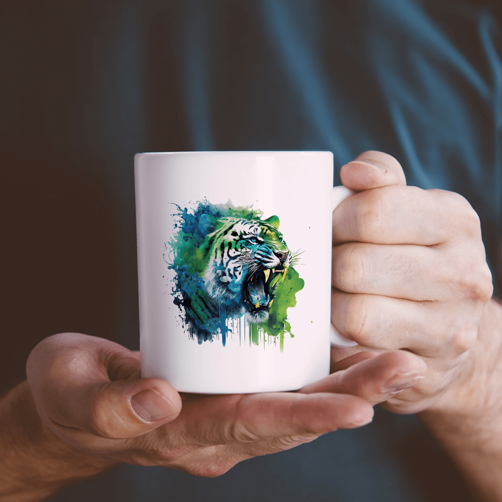 Neon Tiger Head Design - HeatPressNation