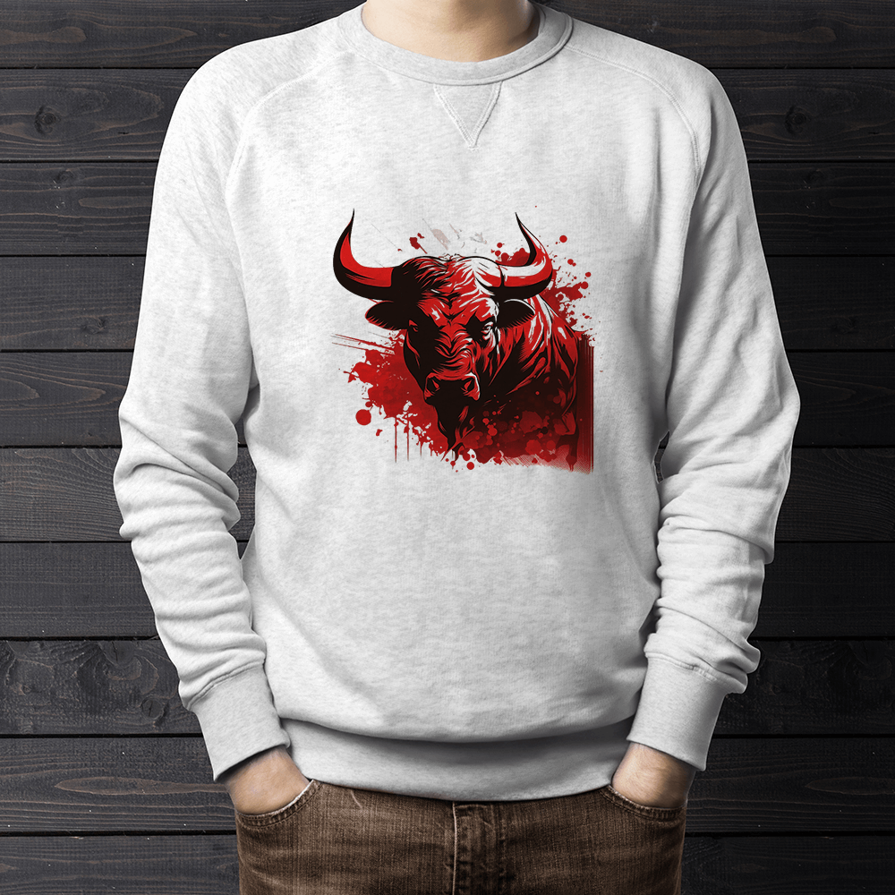 Dark Red Bull Design - HeatPressNation