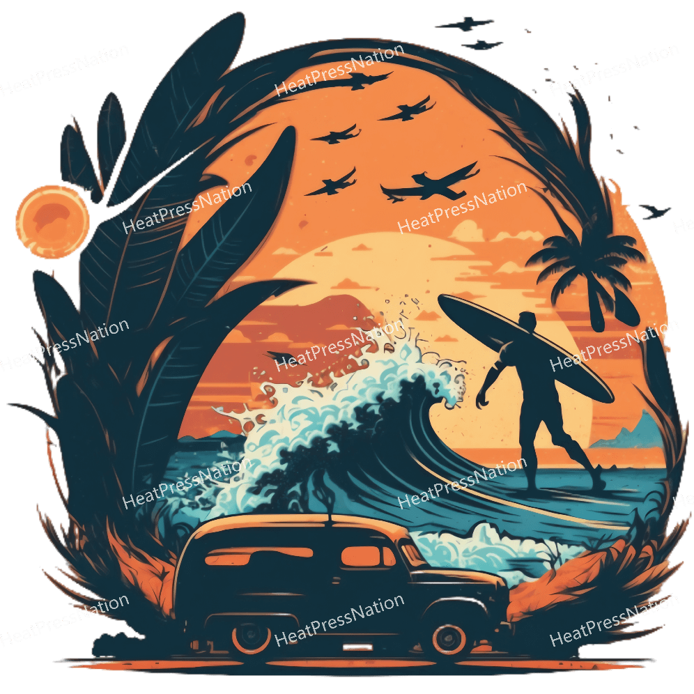 Surf Beach Design - HeatPressNation