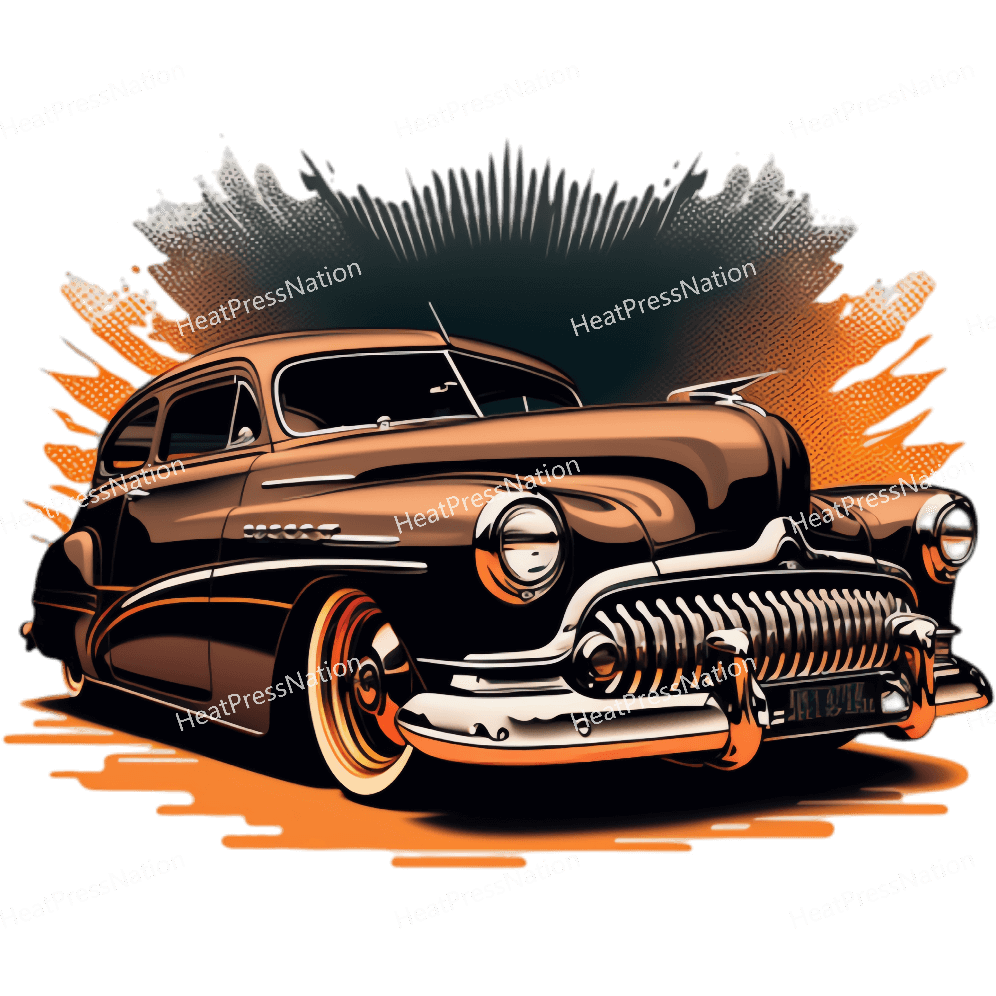 Classic Brown Car Design - HeatPressNation