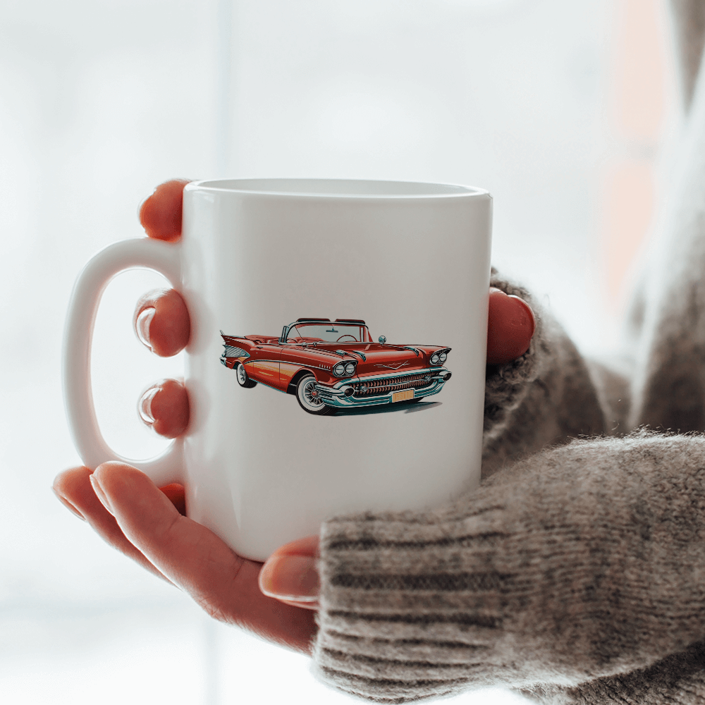 Classic Red Car Design - HeatPressNation