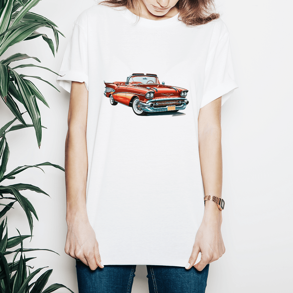 Classic Red Car Design - HeatPressNation