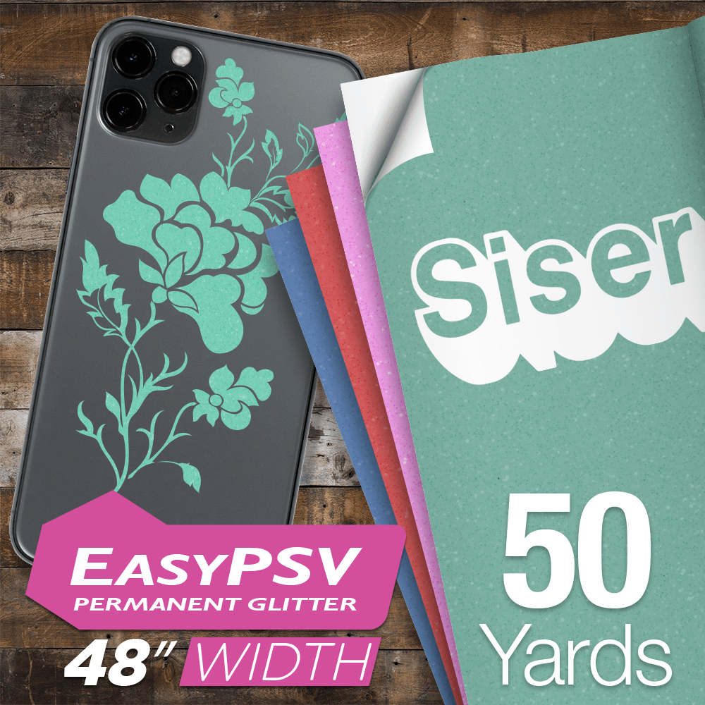 Siser EasyPSV Glitter Permanent Adhesive Sticker Vinyl - 48" x 50 Yards - HeatPressNation