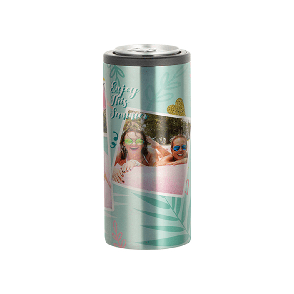 HPN SubliCraft Silver Sublimation Stainless Steel Can Cooler for Skinny 12 oz. Cans - HeatPressNation