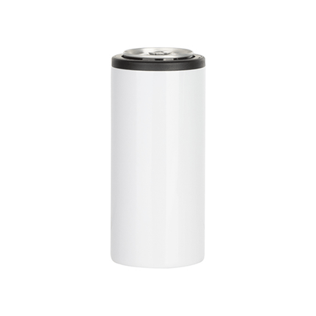 HPN SubliCraft White Sublimation Stainless Steel Can Cooler for Skinny 12 oz. Cans - HeatPressNation