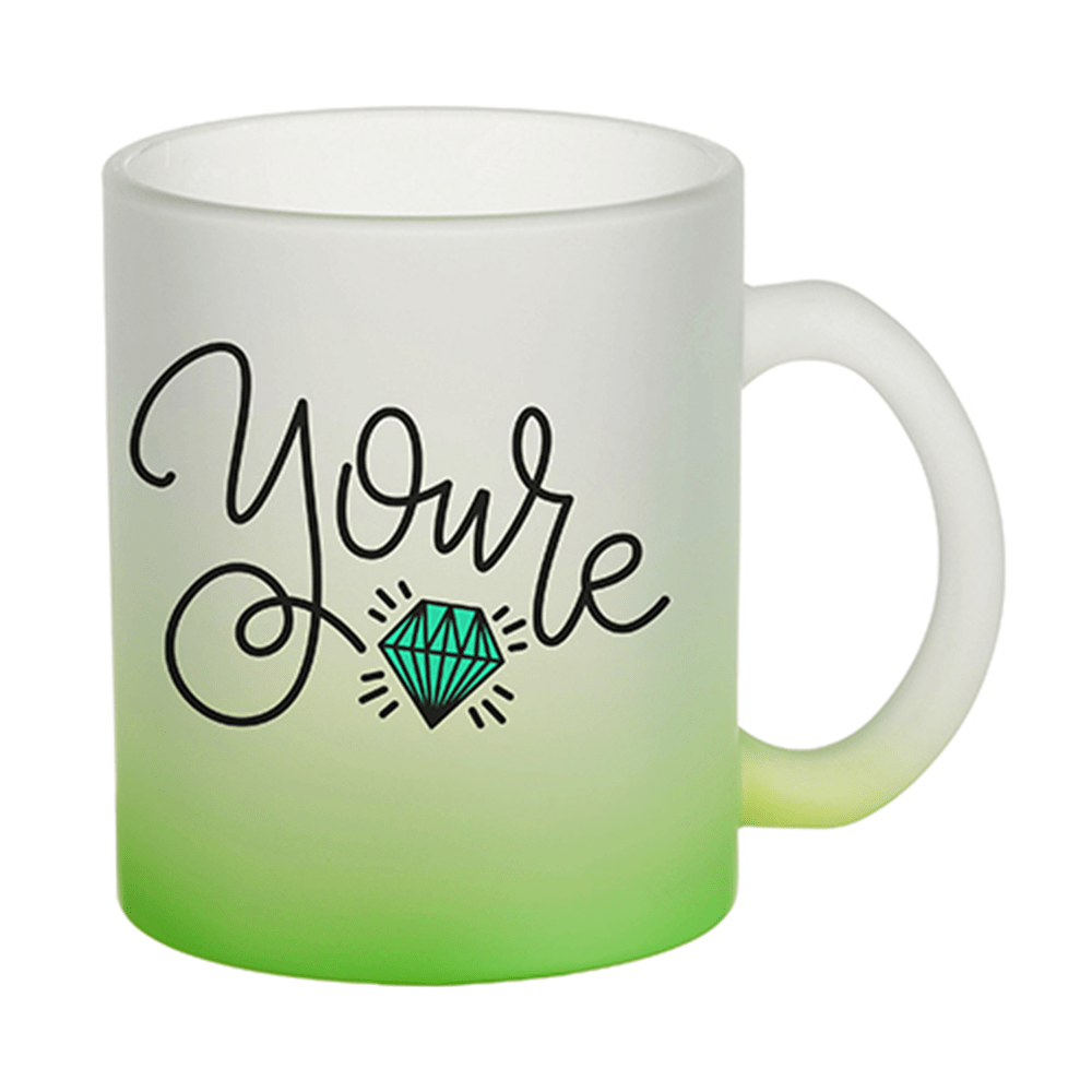 HPN SubliCraft 11 oz. Color Gradient Sublimation Glass Mug - 12 per case - HeatPressNation