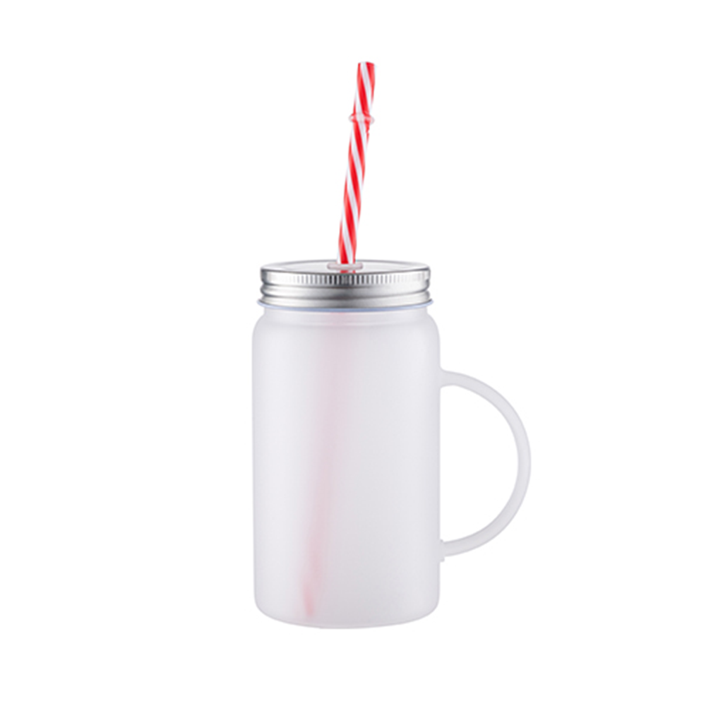 Craft Express 12oz. Frosted White Mason Jar Cup With Straw, 4ct.