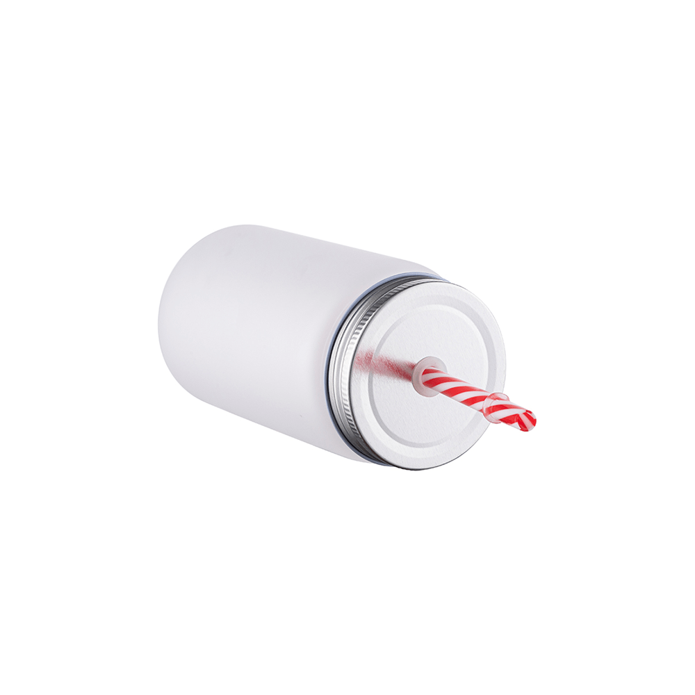 HPN SubliCraft 17 oz. Sublimation Frosted Glass Mason Jar with Straw and Handle - 12 per Case - HeatPressNation