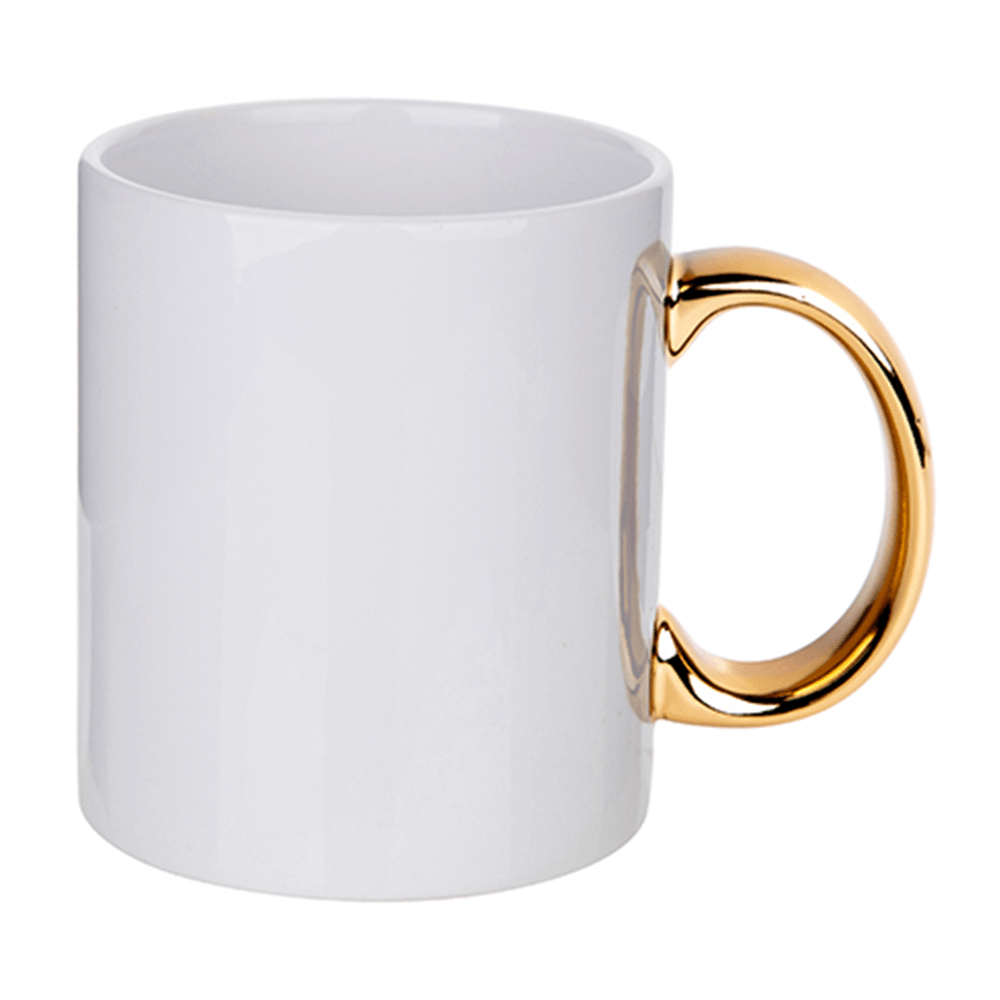 HPN SubliCraft 11 oz. Plated Handle Sublimation Ceramic Mug - 12 per case - HeatPressNation