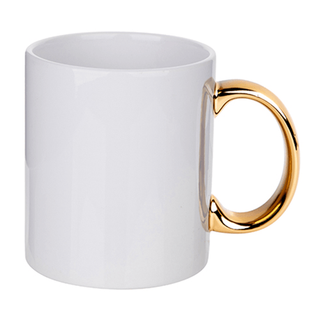 HPN SubliCraft 11 oz. Plated Handle Sublimation Ceramic Mug - 36 per case - HeatPressNation