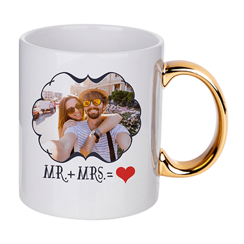 HPN SubliCraft 11 oz. Plated Handle Sublimation Ceramic Mug - 12 per case - HeatPressNation