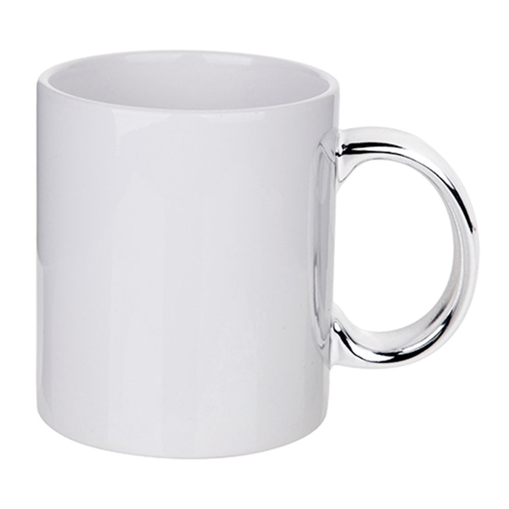 HPN SubliCraft 11 oz. Plated Handle Sublimation Ceramic Mug - 36 per case - HeatPressNation