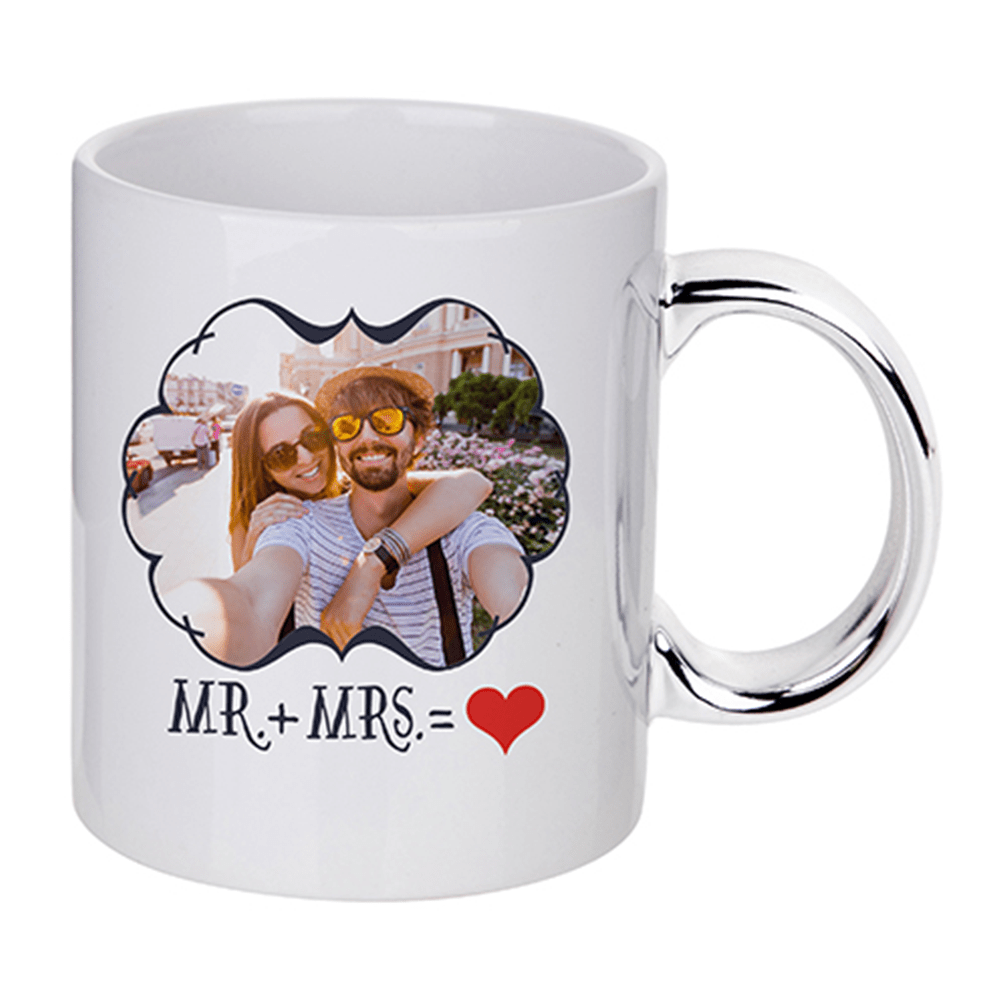 HPN SubliCraft 11 oz. Plated Handle Sublimation Ceramic Mug - 36 per case - HeatPressNation