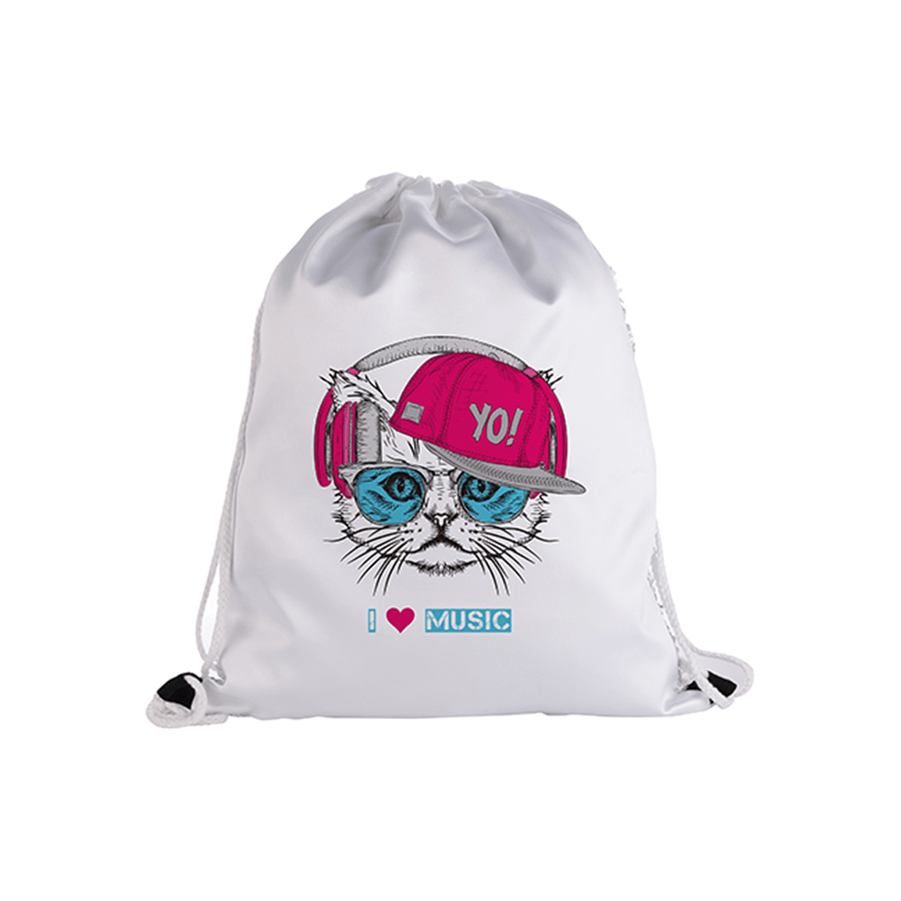 HPN SubliCraft 14.1" x 17.7" Sequin Sublimation Drawstring Backpack - HeatPressNation