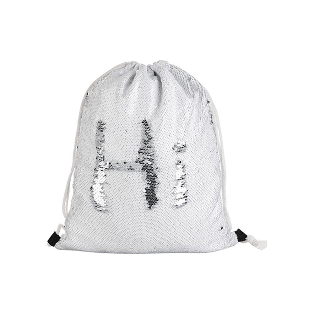 HPN SubliCraft 14.1" x 17.7" Sequin Sublimation Drawstring Backpack - HeatPressNation