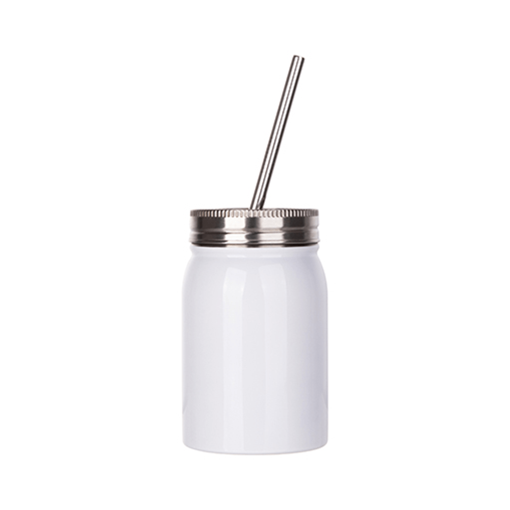 HPN SubliCraft 17 oz. Sublimation Stainless Steel Mason Jar with Straw - HeatPressNation