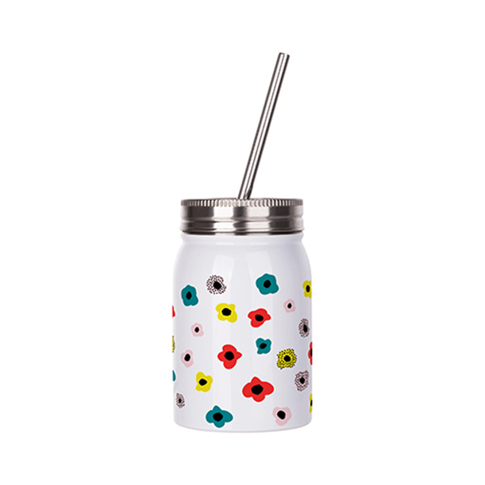 HPN SubliCraft 17 oz. Sublimation Stainless Steel Mason Jar with Straw - HeatPressNation