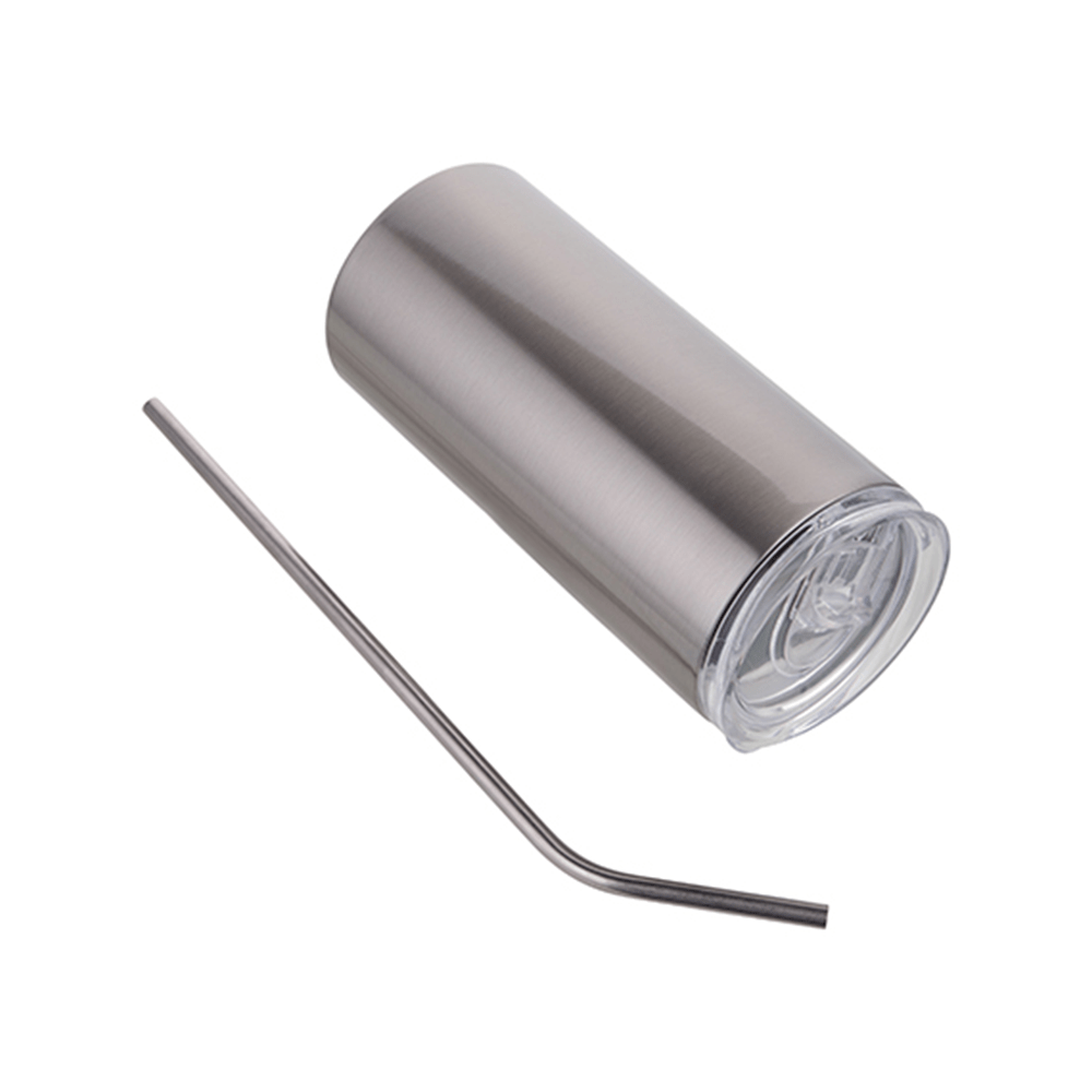 HPN SubliCraft 16 oz. Silver Sublimation Stainless Steel Skinny Tumbler - HeatPressNation