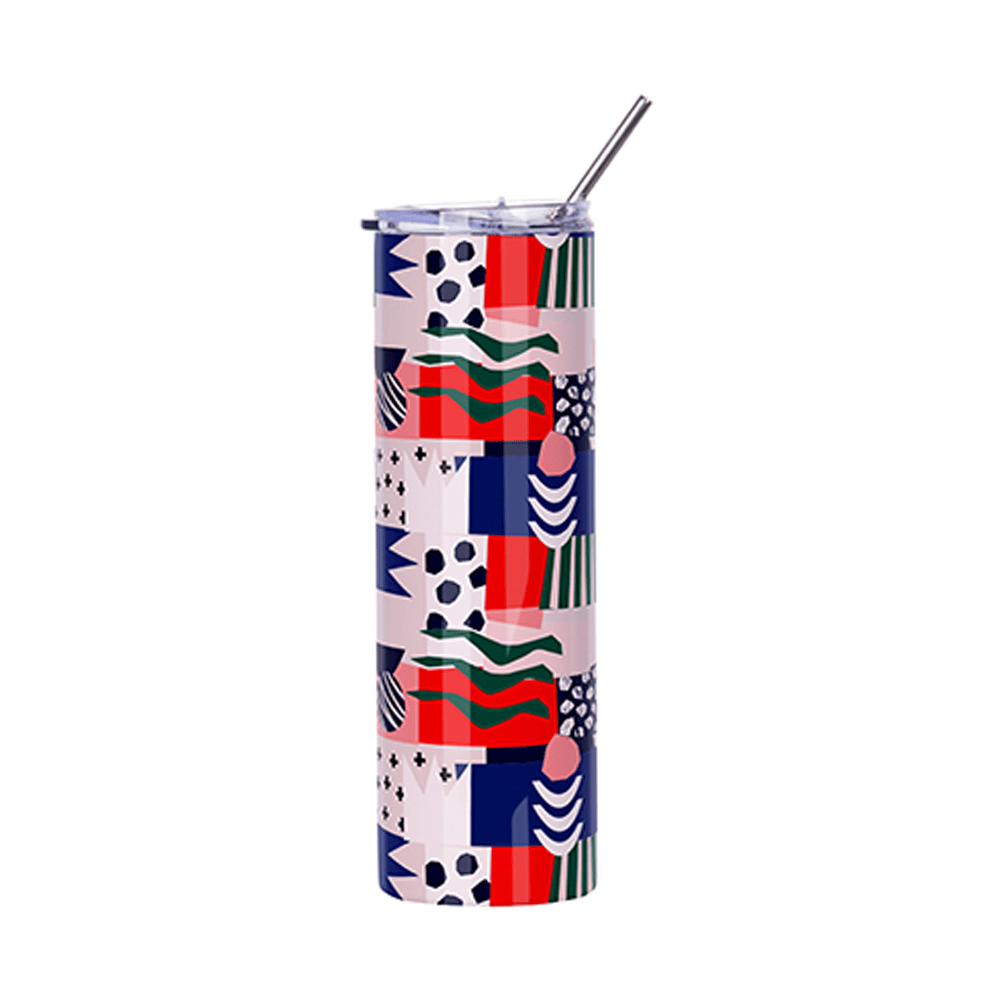 HPN SubliCraft 30 oz. Sublimation Stainless Steel Skinny Tumbler with Straw - White - HeatPressNation