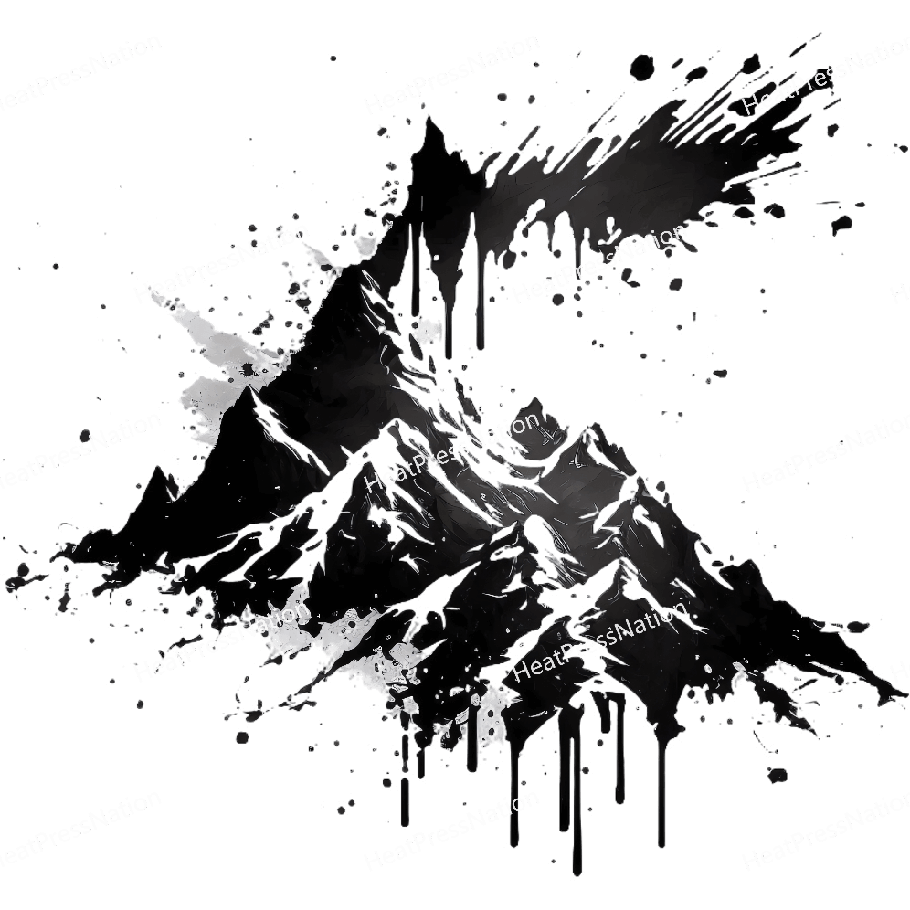 Monochrome Multi Mountain Design - HeatPressNation