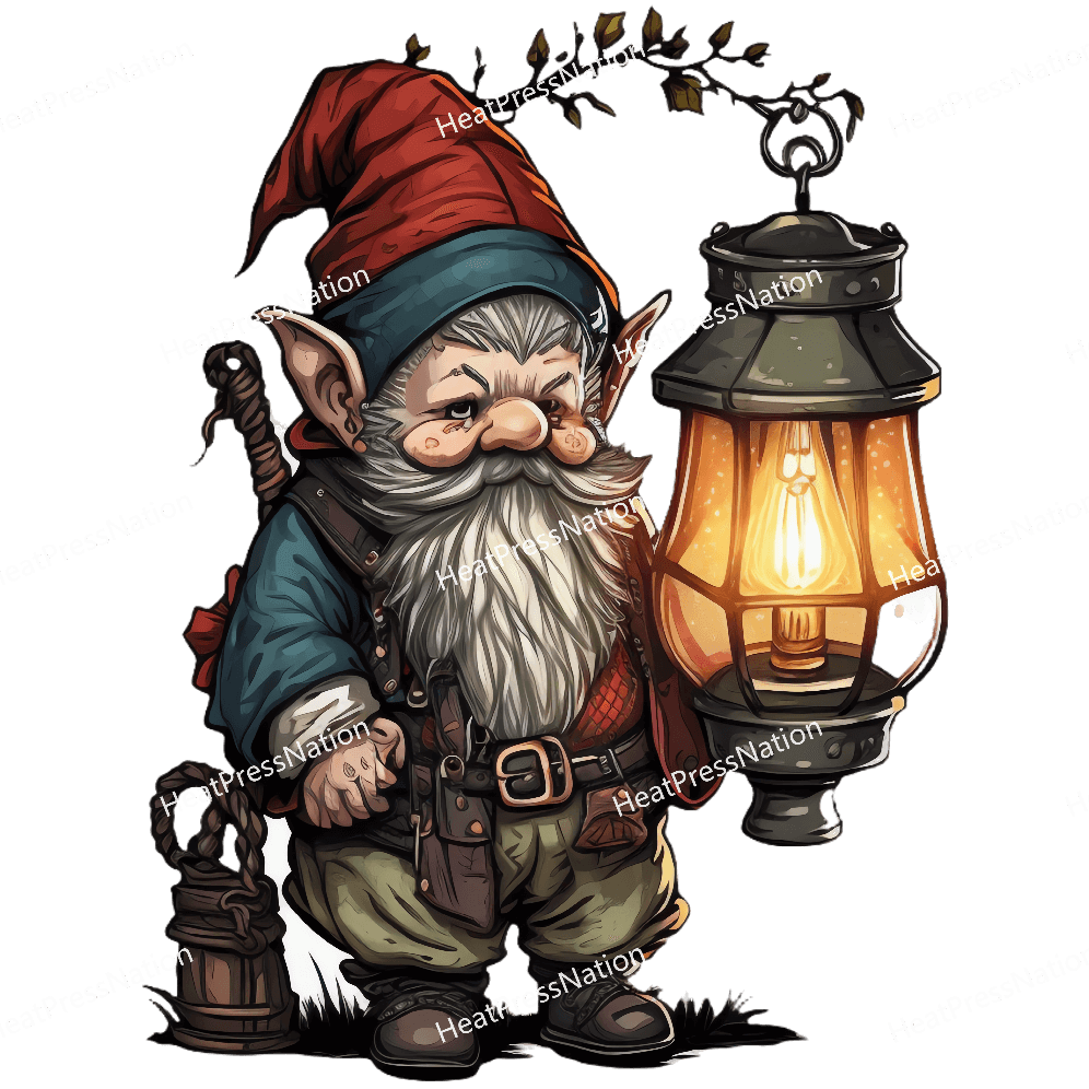 Gnome with Lamp Design - HeatPressNation