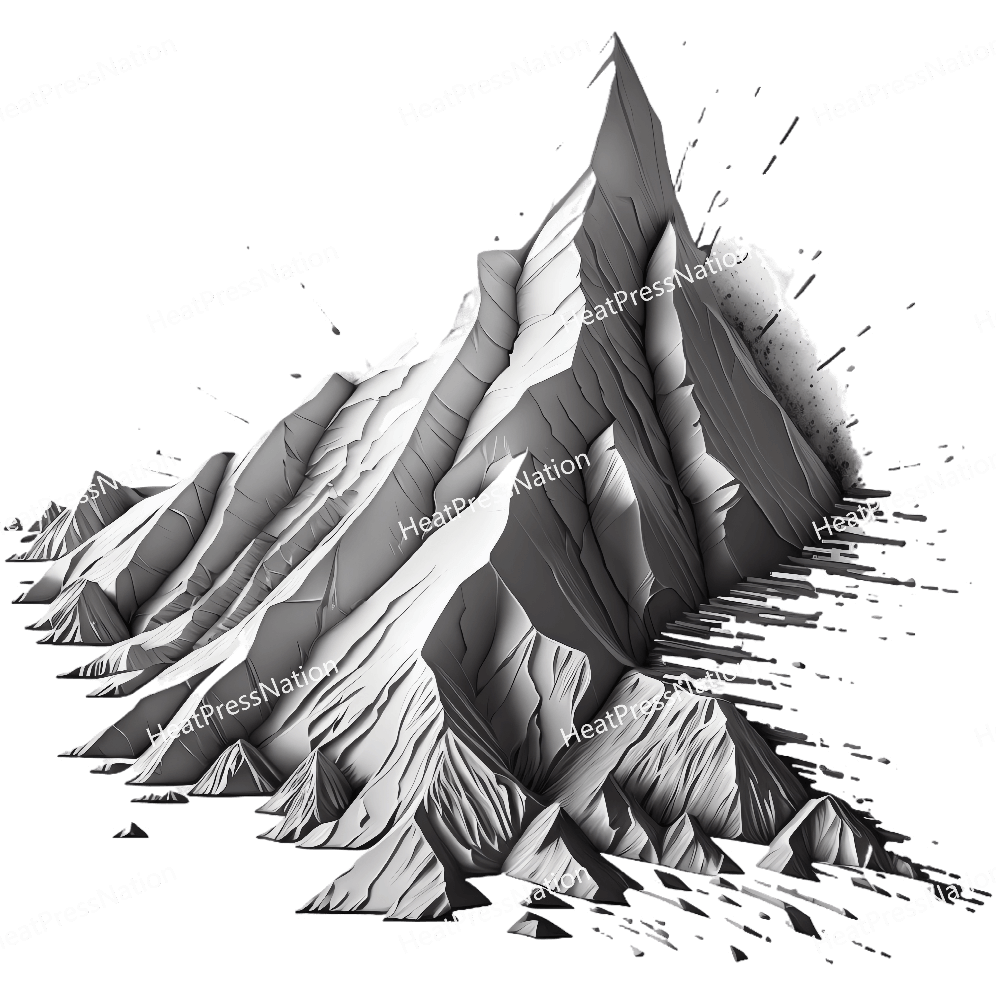 Grayscale Mountain Design - HeatPressNation