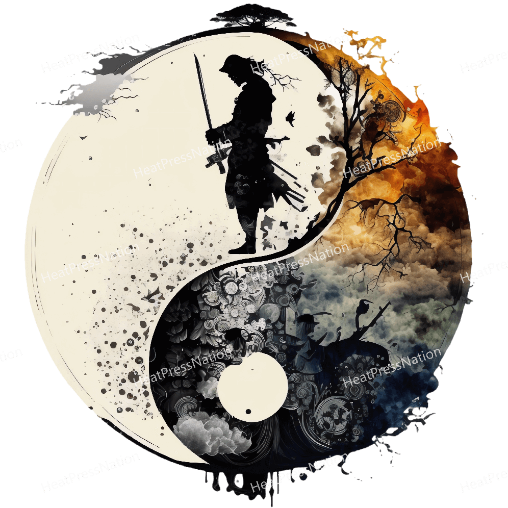 Samurai Ying Yang Design - HeatPressNation
