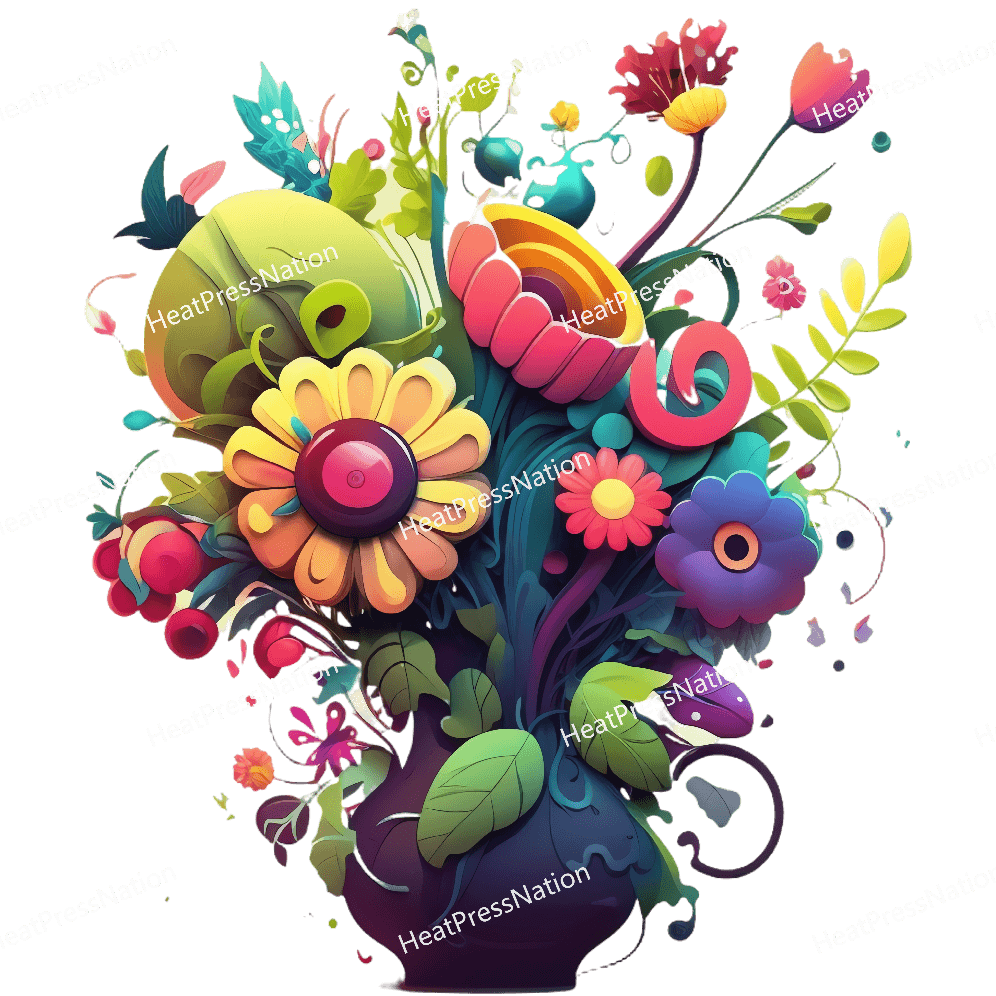 Artsy Flower Design - HeatPressNation